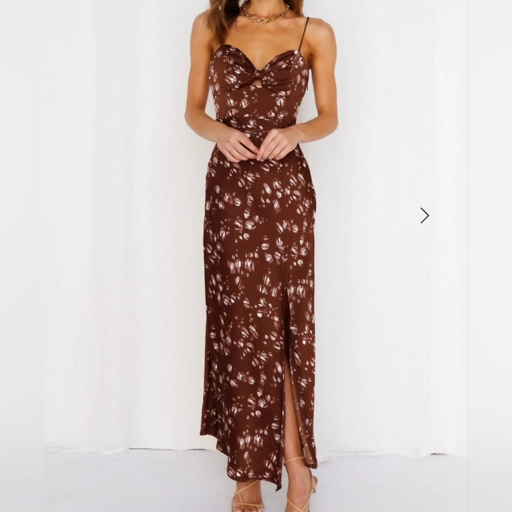 Hello Molly Gimme Whiplash Midi Dress Brown. Size‎ XS NWT